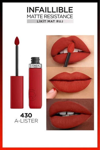 L'Oreal Paris Infaillible Matte Resistance Likit Mat Ruj - 430 A-Lister - 2
