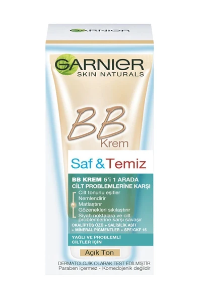 Garnier Saf & Temiz Bb Krem Açık Ton Spf 15 50ml - 3