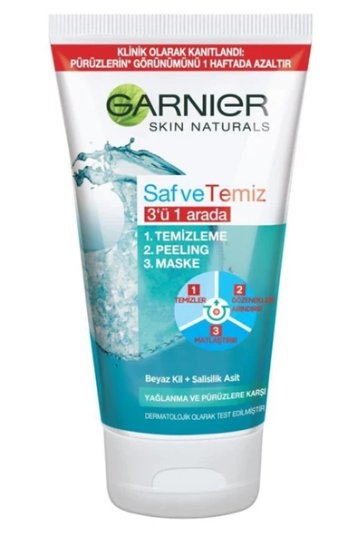 Garnier Saf & Temiz 3'ü 1 Arada Yağlanma Ve Pürüzlere Karşı Temizleme Jeli 150 Ml 3600540685100.