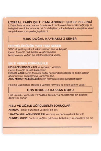 L'Oreal Paris STD Şeker Peelingi Işıltı Canlandırıcı Yüz Peelingi 50 ml Klasik - 5