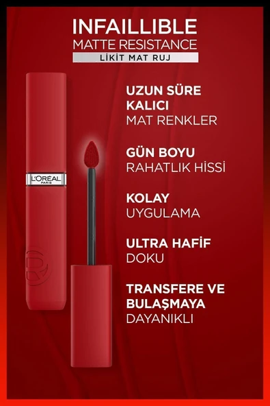 L'Oreal Paris Infaillible Matte Resistance Likit Mat Ruj - 150 Lazy Sunday - 5
