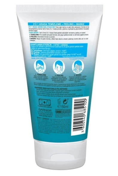 Garnier Saf & Temiz 3'ü 1 Arada Yağlanma Ve Pürüzlere Karşı Temizleme Jeli 150 Ml 3600540685100. - 2