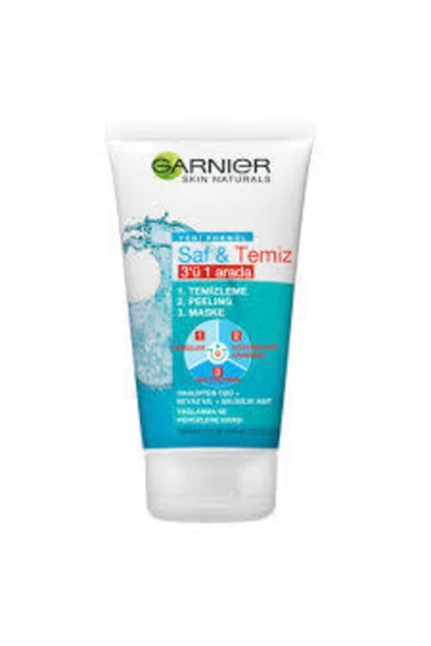 Garnier Saf&Temiz 3'ü 1 Arada Temizleme Peeling Maske 150 ml