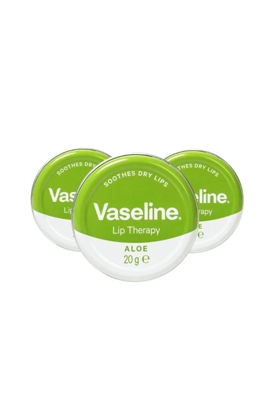 Vaseline 3 Adet Lip Therapy Aloe Vera Yumuşatıcı / Nemlendirici Dudak Kremi 20 Gr X3