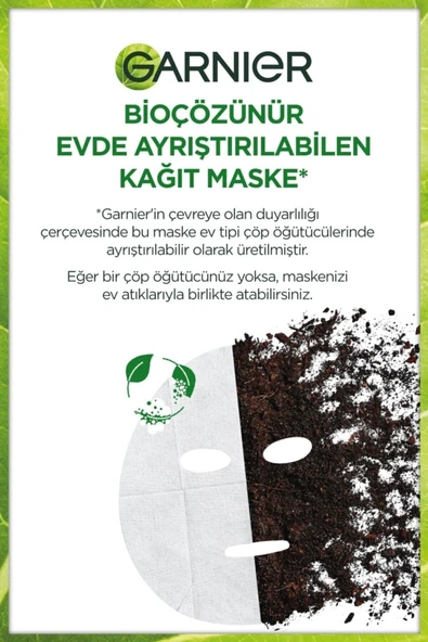 Garnier Skin Naturals Kömürlü Kağıt Yüz Maskesi Siyah Yosun - 6