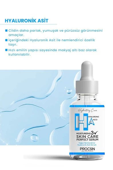 PROCSIN Yoğun Nemlendirici Hyaluronik Asit Serum 20 ml - 3