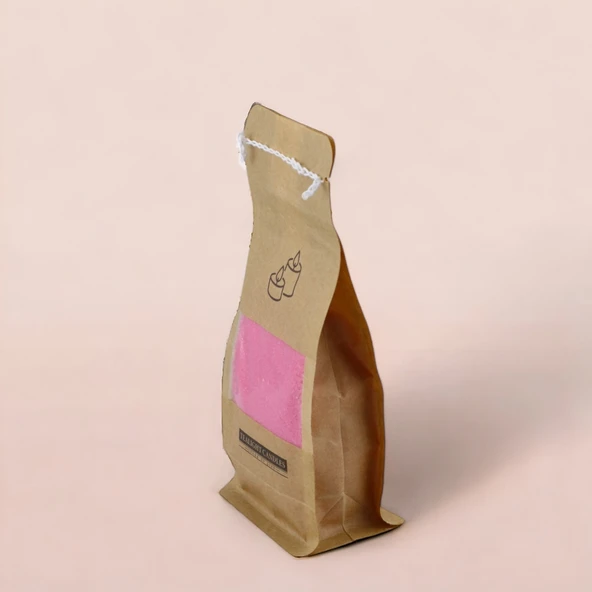 Toz Mum 250 Gr Dekoratif Mumu Kandil Hediyelik Fitilli Mumlar Şamdan Açık Pembe Kokusuz - 9