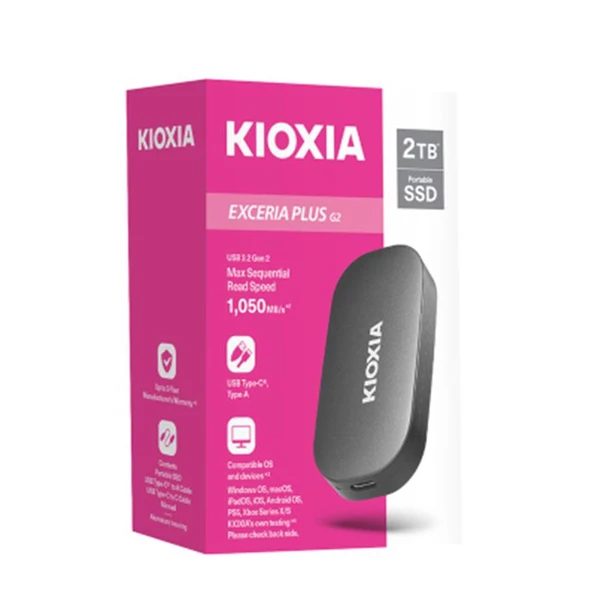 KIOXIA 2 TB KIOXIA EXCERIA PLUS G2 USB 3.2 1050/1000 LXD20K002TG8 - 2