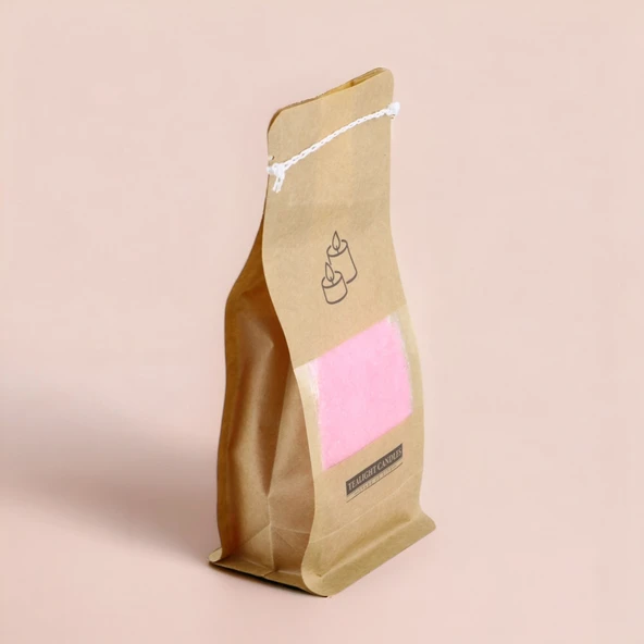 Toz Mum 250 Gr Dekoratif Mumu Kandil Hediyelik Fitilli Mumlar Şamdan Açık Pembe Kokusuz - 8