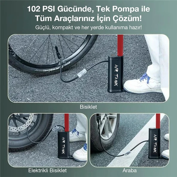 KOBB KB3256D 87 PSI Dijital Basınç Göstergeli Taşınabilir El Pompası - 11