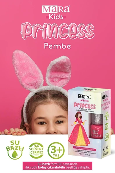 Mara Princess Yıkanabilir Su Bazlı Çocuk Ojesi - Pembe (törpü Hediyeli) - 3