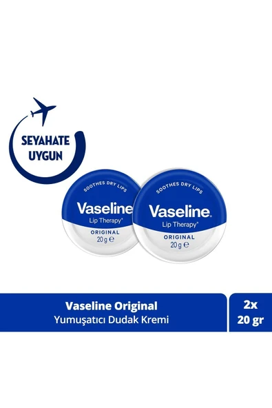 Vaseline Lip Therapy Yumuşatıcı Dudak Kremi Original 20 G X2 Adet