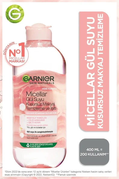 Garnier Micellar Gül Suyu Kusursuz Makyaj Temizleme & Işıltı 400ml 3600542326858