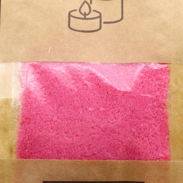 Toz Mum 250 Gr Dekoratif Mumu Kandil Hediyelik Fitilli Mumlar Şamdan Koyu Pembe Kokusuz - 5