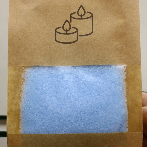 Toz Mum 250 Gr Dekoratif Mumu Kandil Hediyelik Fitilli Mumlar Şamdan Mavi Okyanus Kokulu - 5