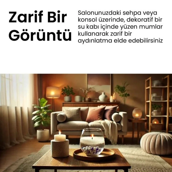 Toz Mum 250 Gr Dekoratif Mumu Kandil Hediyelik Fitilli Mumlar Şamdan Turkuaz Elma Kokulu - 5