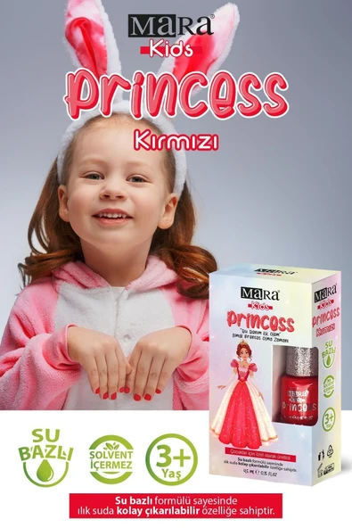 Mara Princess Yıkanabilir Su Bazlı Çocuk Ojesi 4.5 Ml - Kırmızı (törpü Hediyeli) - 3