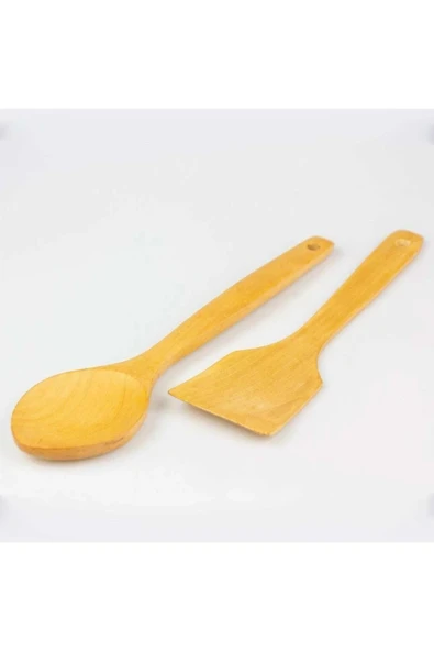 Orvila Orvila 2'li Ahşap Spatula ve Servis Kaşığı - Pilavlık