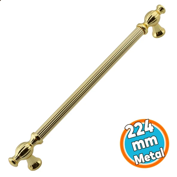 Mobilya Mutfak Dolabı Çekmece Dolap Kulpu Kulbu Gold Altın (224 MM-22.4 CM) Metal Kulpları