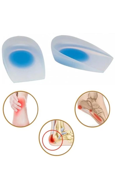 Kadın Silikon Tabanlık Ortopedik Ayakkabı Topukluk Jel Yastık Topuk Dikeni Tabanlık 6 x 10.5 cm - 4