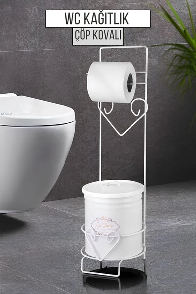 Orvila Orvila Lüx Çöp Kovalı Banyo Wc Kağıtlık Beyaz - Tuvalet Kağıtlığı