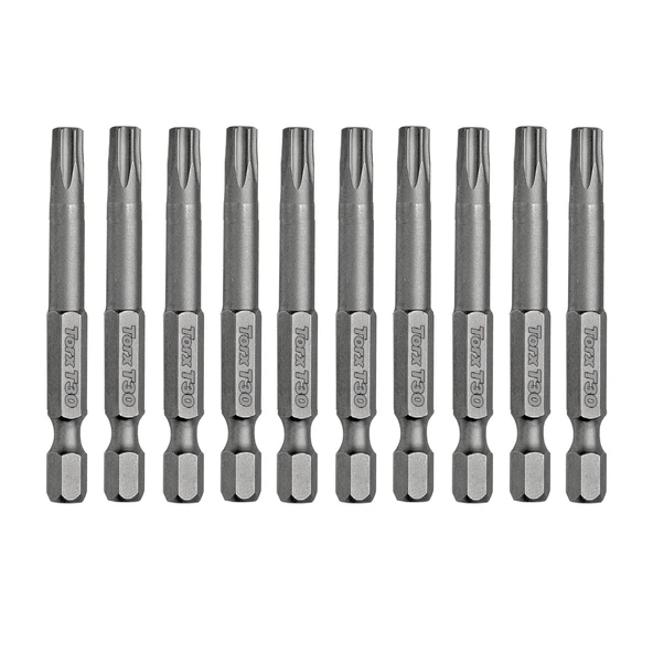 Mıknatıslı Torx T30 Bits Uç 100 mm 10'lu Set Kutulu Manyetik 1/4" Matkap Ucu Tork 10 cm Uzunluk - 4
