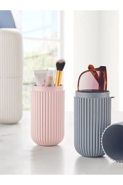 Orvila Orvila 2 Adet - Diş Fırçası Kutusu Makyaj Ve Gözlük Saklama Kabı