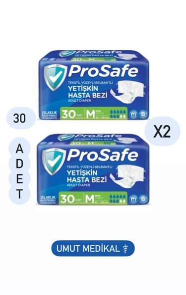 Prosafe Belbantlı Orta Boy M 30'lu 2 Adet Hasta Bezi