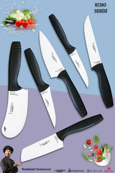 Eco Serisi Mutfak Bıçak Seti Et Ekmek Sebze Salata Pizza Börek Pide Şef Bıçağı 6 Lı Set ( Mft-8534) ürün görseli 1