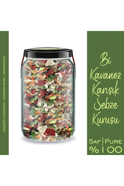 Karışık Sebze Kurusu Bi Kavanoz 660 cc. Cam Kavanozda Yemeklik Çorbalık Yerli Özel Kurutma Sebzeler - 2