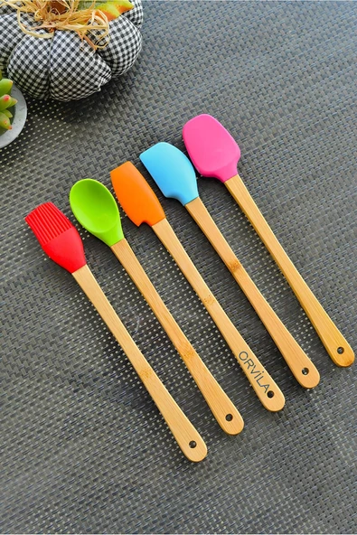 Orvila Orvila 5'li Bambu Spatula Seti