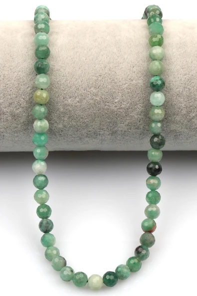 Zümrüt Doğal Taş Dizi 6 mm Fasetli Küre Kesim - Resim 2