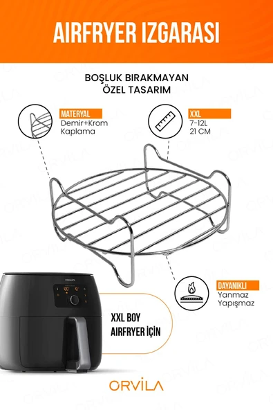 Orvila Orvila Airfryer Izgara Teli | Fritöz Metal Aksesuarı Xxl