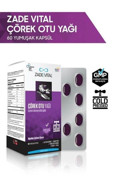 Zade Vital Çörek Otu Yağı 900 mg 60 Kapsül