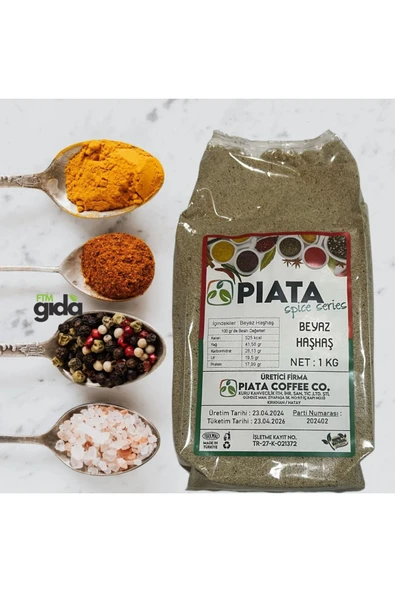 piata Spice Series Beyaz Haşhaş - 1 KG Doğal ve Besleyici Lezzet