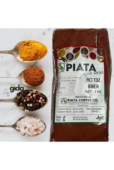 piata Spice Series Acı Toz Biber - 1 KG Doğal ve Yoğun Lezzet