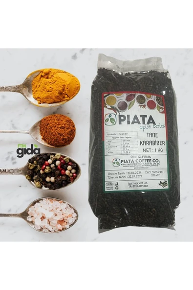 piata Spice Series Tane Karabiber - 1 KG Doğal Lezzet