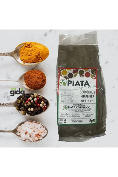 piata Spice Series Öğütülmüş Karabiber - 1 KG Lezzetli Aromatik Baharat