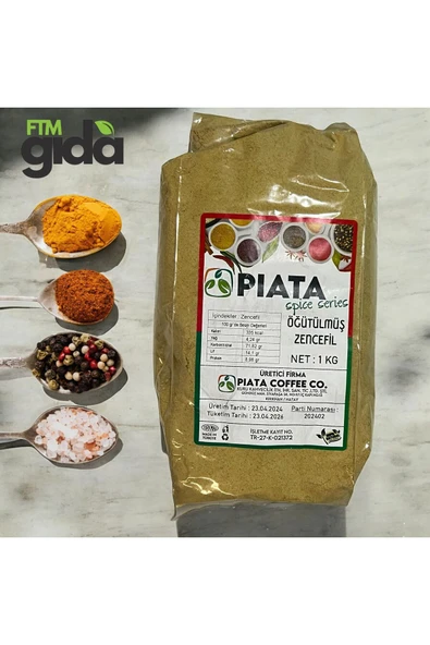 piata Spice Series Öğütülmüş Zencefil - 1 KG Doğal ve Aromatik