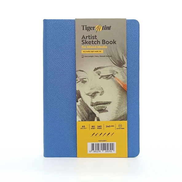 Tigertint Sert Kapak Eskiz Defteri 140 g A5 80 Yaprak Gökyüzü Mavi 100140511 ürün görseli