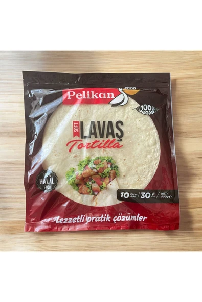 Pelikan Food Soft Lavaş tortilla 10 adet 30 cm 900 Gr