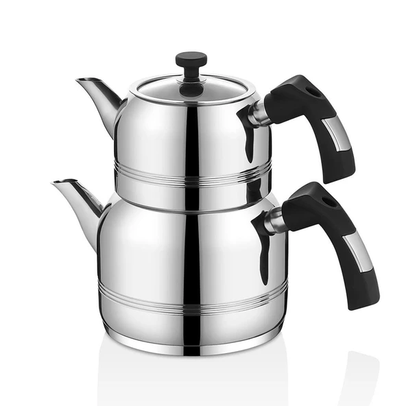 OMS Asil Silindir 18 Parça Çelik Tencere Seti Siyah 1138 - 5