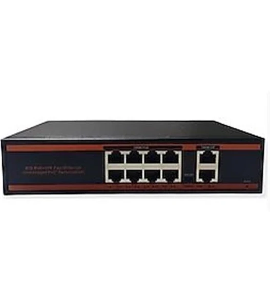 Nova NVC-PSEG0822 8 Port Poe+ 10-100-1000 Mbps 2 Port 10-100-1000 Mbps Uplink 2 Port SFP Switch 120W