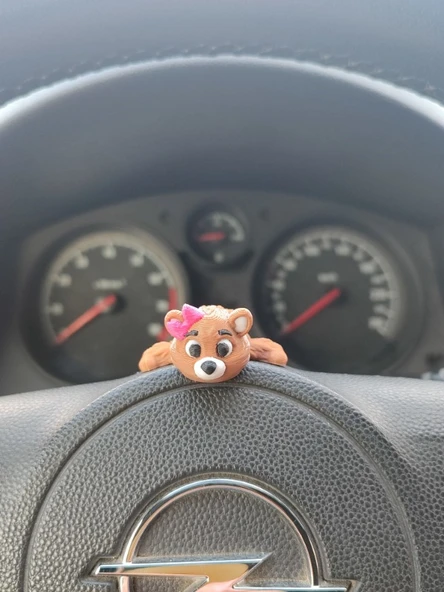 Sevimli Kurdeleli Ayı Torpido Süsü Dikiz Ayna Süsü ürün görseli 1