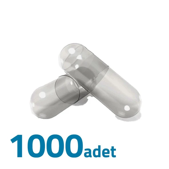 Orta Boy Şeffaf Boş İlaç Kapsülü 0'' 1000 Adet-600mg Helal Sertifikalı - 5