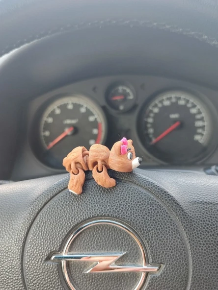 Sevimli Kurdeleli Ayı Torpido Süsü Dikiz Ayna Süsü - Resim 3