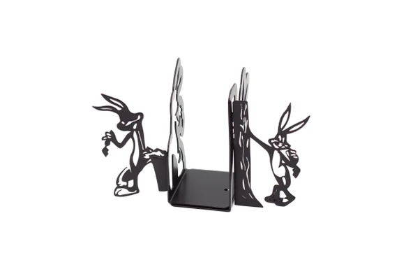 Çocuk Odası Çizgi Karkater Desenli Metal Kitap Desteği - Kitap Tutucu - Ev Ve Ofis Dekoratif Aksesuar (2 Lİ SET) - 2