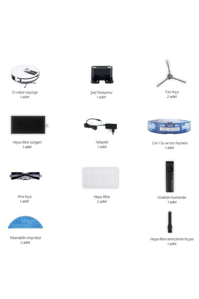 Yui S7 Nomopzone Özellikli Akıllı Robot Vacuum & Mop Süpürge Beyaz(YUI TÜRKİYE GARANTİLİ) - 7