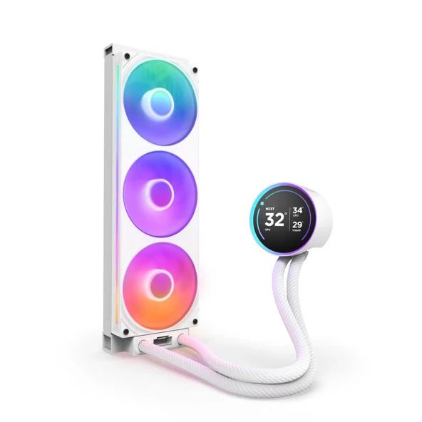 NZXT Kraken Elite RGB IPS LCD RL-KR36E-W2 360 mm Beyaz İşlemci Sıvı Soğutucu - 2