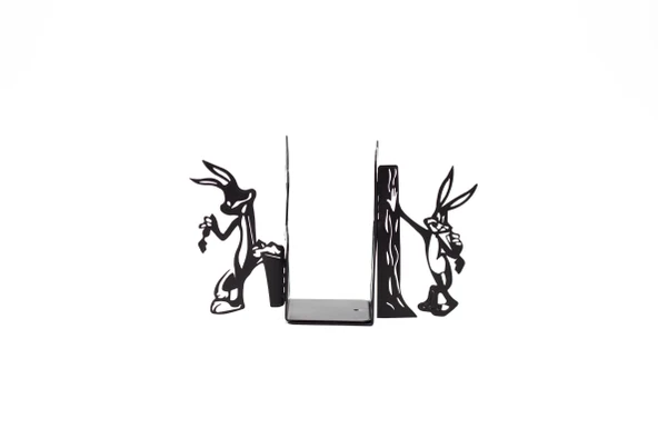 Çocuk Odası Çizgi Karkater Desenli Metal Kitap Desteği - Kitap Tutucu - Ev Ve Ofis Dekoratif Aksesuar (2 Lİ SET) - 3